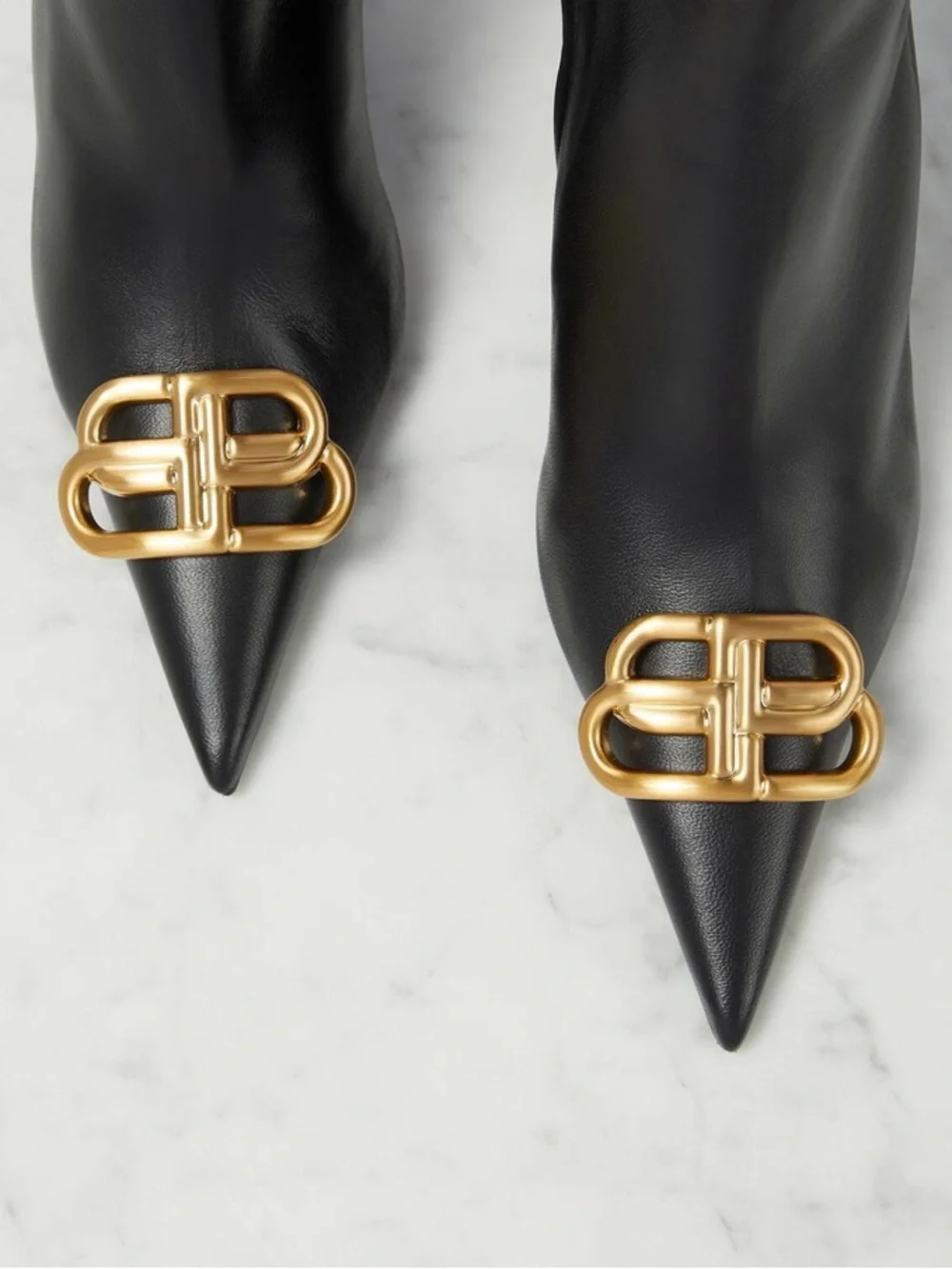 Balenciaga Knife BB leather knee-high boots